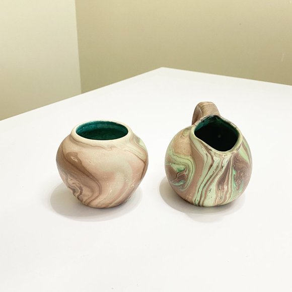 Vintage Pottery Garden of the Gods/Seven Falls Colorado Pottery Cream and Sugar - Picture 10 of 12